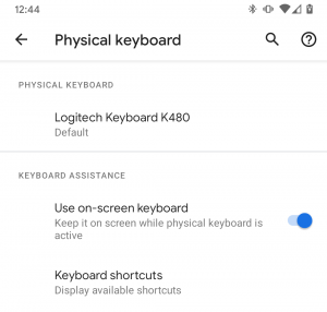 External keyboard settings