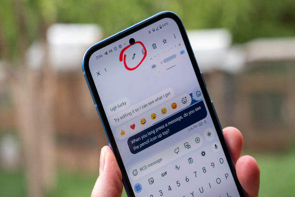 Android message edit option